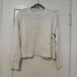 Everlane Boxy Crew Cotton White Sweater